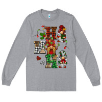 Heather Grey christmas ho ho ho gnomes Long Sleeve Tee - BarkalooDesign