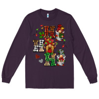 Plum christmas ho ho ho gnomes Long Sleeve Tee - BarkalooDesign
