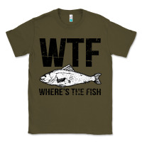 Army Green wtf where's the fish Classic Tee - artisFamous