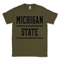 Army Green Michigan MI State vintage Athletic Style Classic Tee - artisFamous