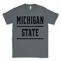 Charcoal Heather Michigan MI State vintage Athletic Style Classic Tee - artisFamous