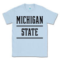 Dusty Blue Michigan MI State vintage Athletic Style Classic Tee - artisFamous