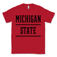 Red Michigan MI State vintage Athletic Style Classic Tee - artisFamous