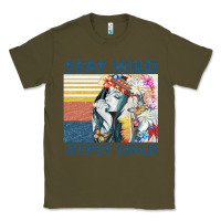 Army Green stay wild gypsy child letter rainbow Classic Tee - artisFamous