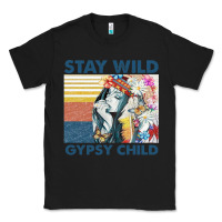 Black stay wild gypsy child letter rainbow Classic Tee - artisFamous