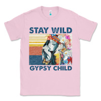 Bubblegum Pink stay wild gypsy child letter rainbow Classic Tee - artisFamous
