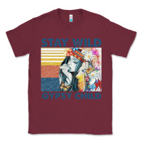 Burgundy stay wild gypsy child letter rainbow Classic Tee - artisFamous