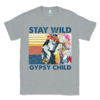 Heather Grey stay wild gypsy child letter rainbow Classic Tee - artisFamous