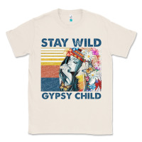 Natural stay wild gypsy child letter rainbow Classic Tee - artisFamous