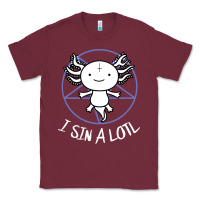 Burgundy i sin a lotl hail satan pentagram Classic Tee - artisFamous