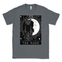 Charcoal Heather tarot card crescent moon and cat graphic Classic Tee - artisFamous