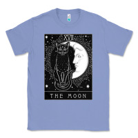 Colony Blue tarot card crescent moon and cat graphic Classic Tee - artisFamous