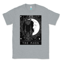 Heather Grey tarot card crescent moon and cat graphic Classic Tee - artisFamous