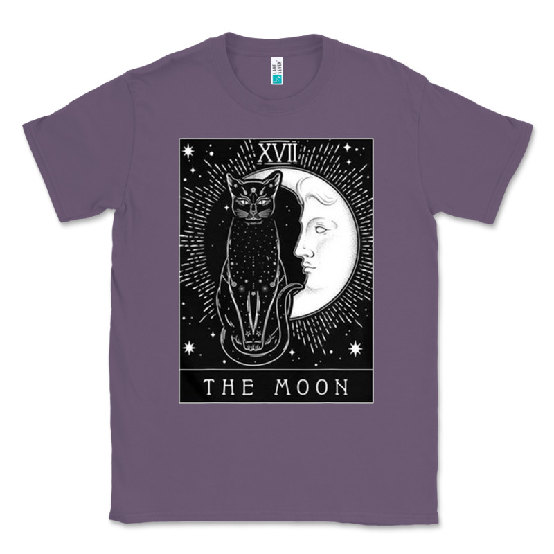 Tarot Card Crescent Moon And Cat Graphic Classic Tee by artisFamous | Teevron