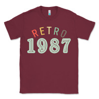 Burgundy Retro 1987 Classic Tee - artisFamous