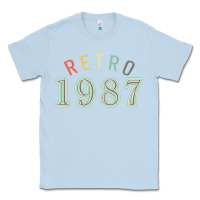 Dusty Blue Retro 1987 Classic Tee - artisFamous
