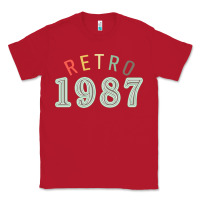 Red Retro 1987 Classic Tee - artisFamous
