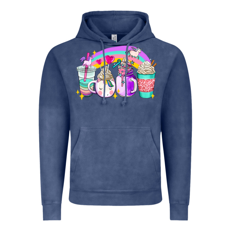 Unicorn Coffee Cups Vintage Hoodie by AdoDesignShop | Teevron