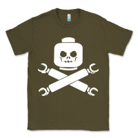Army Green block face pirate Classic Tee - artisFamous