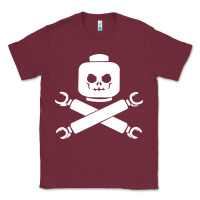 Burgundy block face pirate Classic Tee - artisFamous