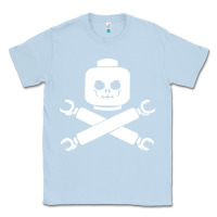 Dusty Blue block face pirate Classic Tee - artisFamous