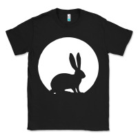 Black bunny and full moon funny Classic Tee - artisFamous