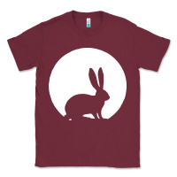 Burgundy bunny and full moon funny Classic Tee - artisFamous