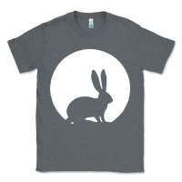 Charcoal Heather bunny and full moon funny Classic Tee - artisFamous