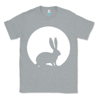 Heather Grey bunny and full moon funny Classic Tee - artisFamous
