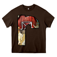 Chocolate Brown farm life alphabet lowercase letters r Heavy Core Tee - BundleAndBundleShop