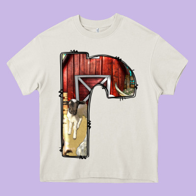 Farm Life Alphabet Lowercase Letters R Heavy Core Tee Designed By Bundleandbundleshop