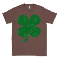 Chestnut distressed green four leaf clover Classic Tee - artisFamous
