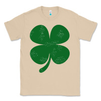 Mushroom distressed green four leaf clover Classic Tee - artisFamous