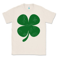 Natural distressed green four leaf clover Classic Tee - artisFamous