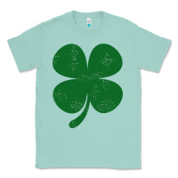 Seafoam distressed green four leaf clover Classic Tee - artisFamous