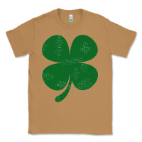Toasted Coconut distressed green four leaf clover Classic Tee - artisFamous