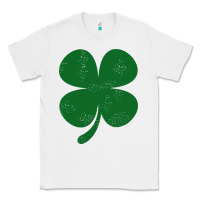 White distressed green four leaf clover Classic Tee - artisFamous