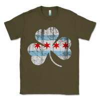 Army Green irish chicago flag shamrock Classic Tee - artisFamous