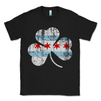 Black irish chicago flag shamrock Classic Tee - artisFamous