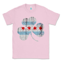 Bubblegum Pink irish chicago flag shamrock Classic Tee - artisFamous
