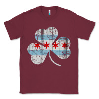 Burgundy irish chicago flag shamrock Classic Tee - artisFamous