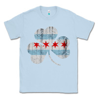 Dusty Blue irish chicago flag shamrock Classic Tee - artisFamous
