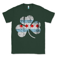 Sports Green irish chicago flag shamrock Classic Tee - artisFamous