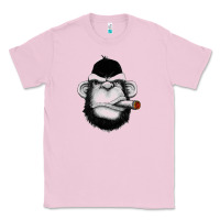 Bubblegum Pink Monkey Smoking Classic Tee - artisFamous