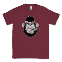 Burgundy Monkey Smoking Classic Tee - artisFamous