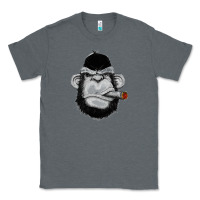 Charcoal Heather Monkey Smoking Classic Tee - artisFamous