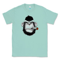 Seafoam Monkey Smoking Classic Tee - artisFamous