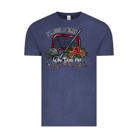 Vintage Denim i'm just a woman who loves her hockey player Vintage Tee - SublimationCraftShop