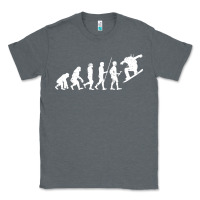 Charcoal Heather Snowboarding Evolution | Snowboard Mountain Winter Classic Tee - artisFamous
