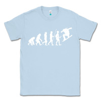 Dusty Blue Snowboarding Evolution | Snowboard Mountain Winter Classic Tee - artisFamous